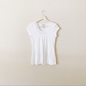 VINTAGE! 90s! BANANA REPUBLIC! WHITE SHORT SLEEVE BLOUSE!